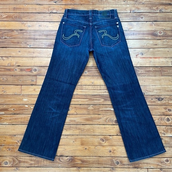 ROCK & Republic dark blue Henlee  jeans with a button fly skull head rock biker - Picture 4 of 15